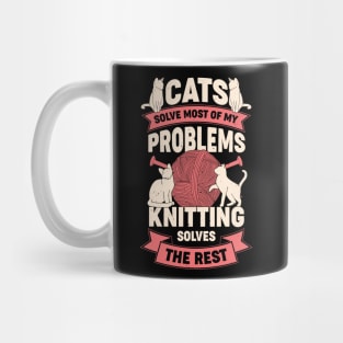 Knitting Cat Lover Knitter Gift Mug